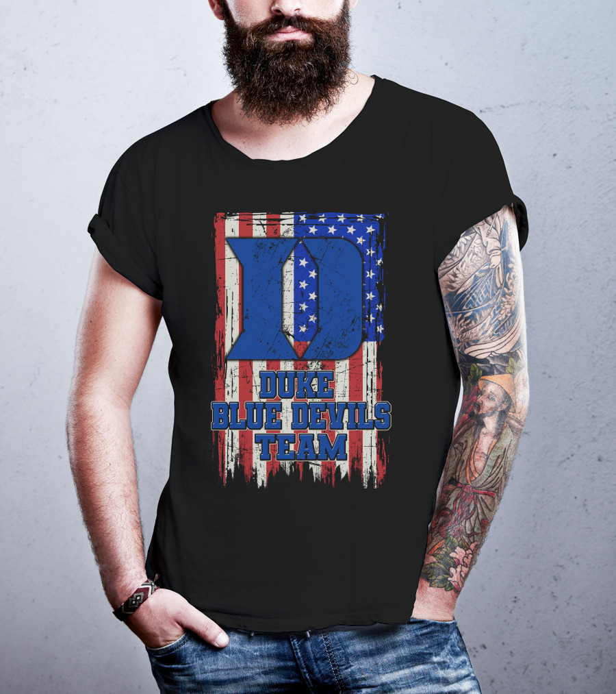 Duke Blue Devils Team Usa Flag D T-Shirt