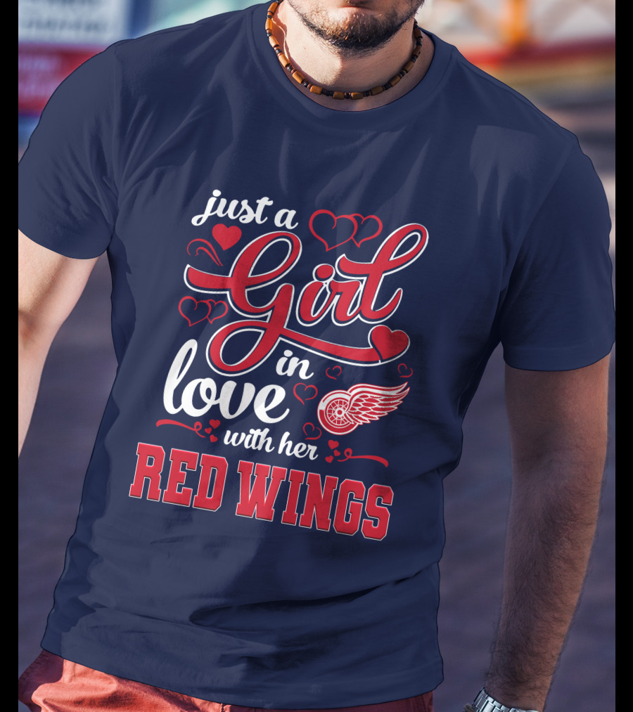 Just A Girl In Love With Her Red Wings T-Shirt