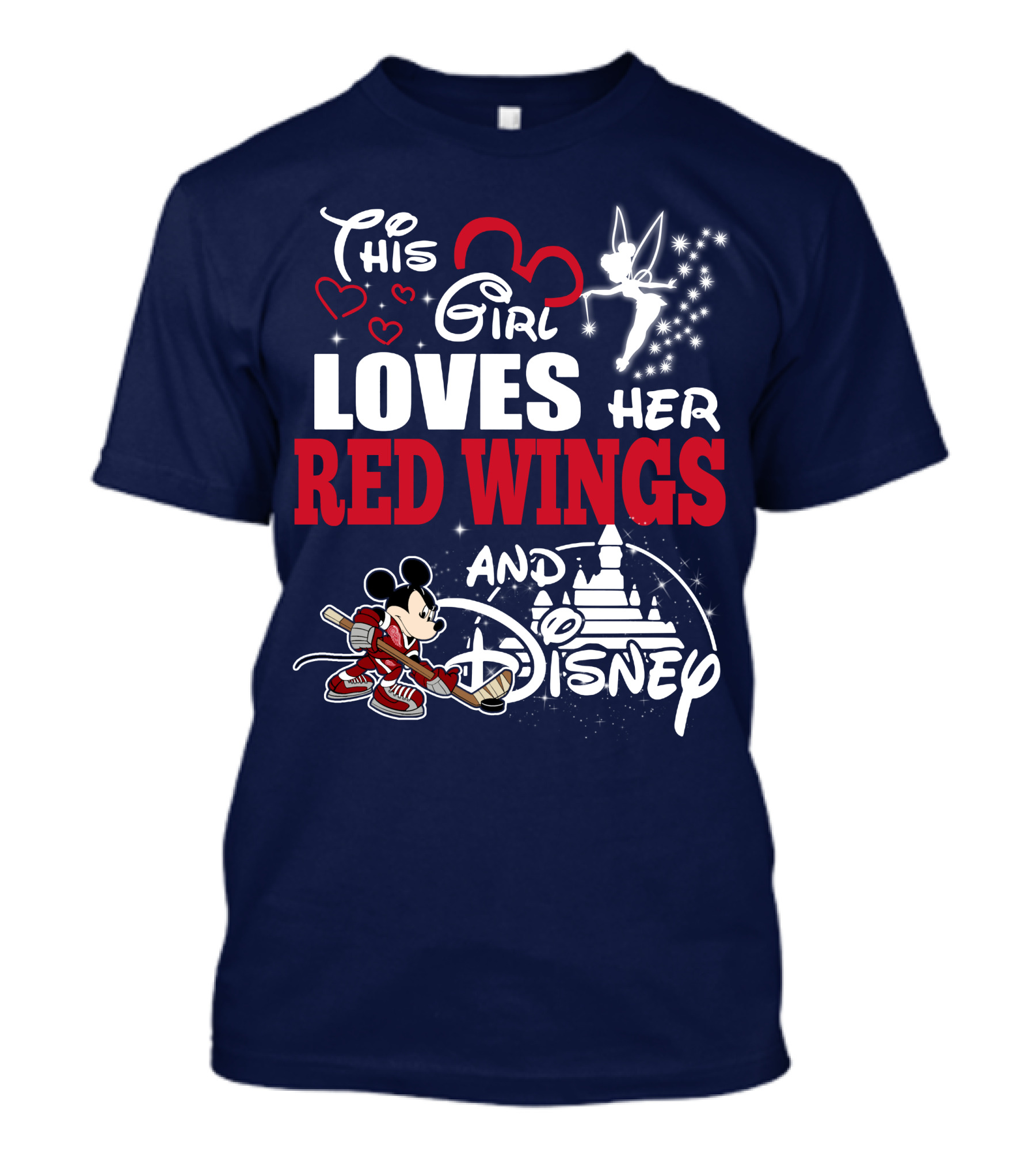 This Girl Loves Her Red Wings And Disney T-Shirt