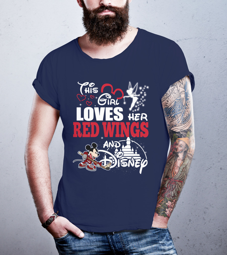 This Girl Loves Her Red Wings And Disney T-Shirt