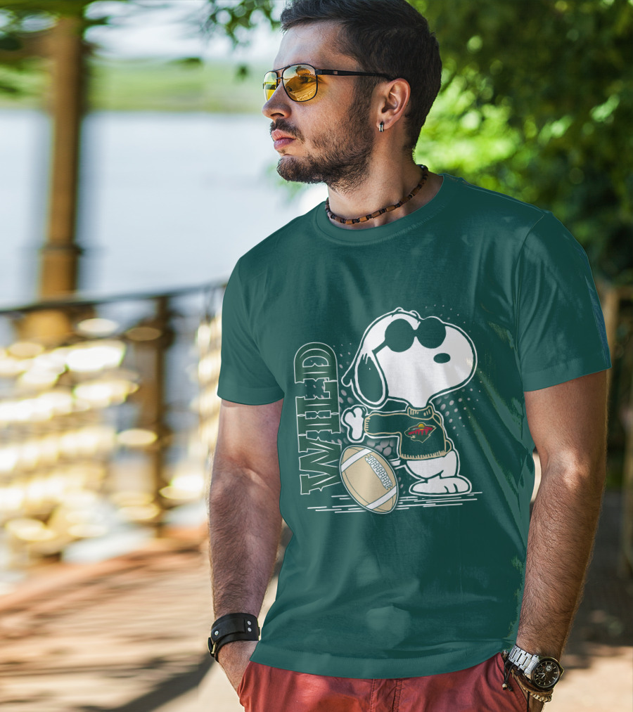 Minnesota Wild Snoopy Sports Icon Cozy Sweater Football T-Shirt