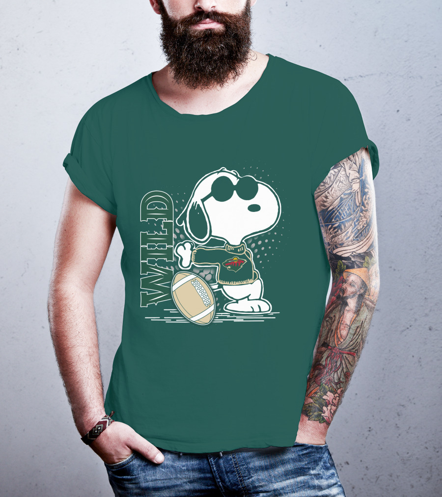 Minnesota Wild Snoopy Sports Icon Cozy Sweater Football T-Shirt