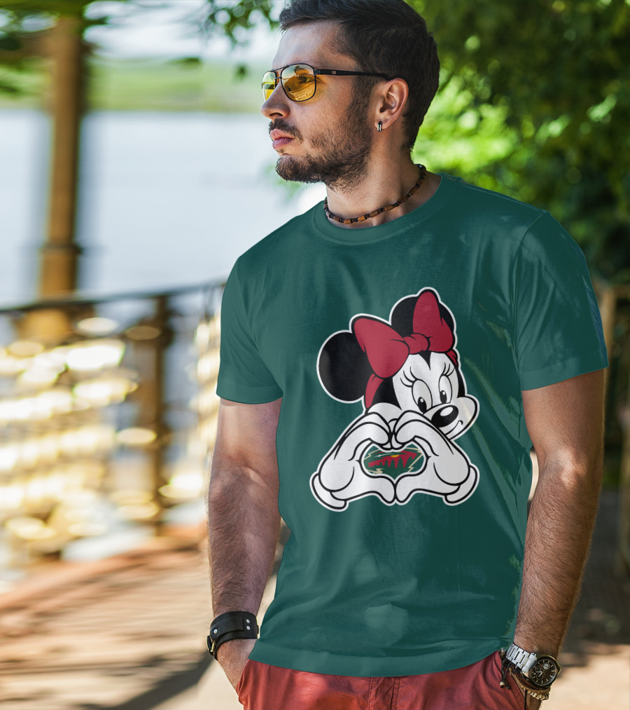 Minnie Heart Minnesota Wild Logo T-Shirt