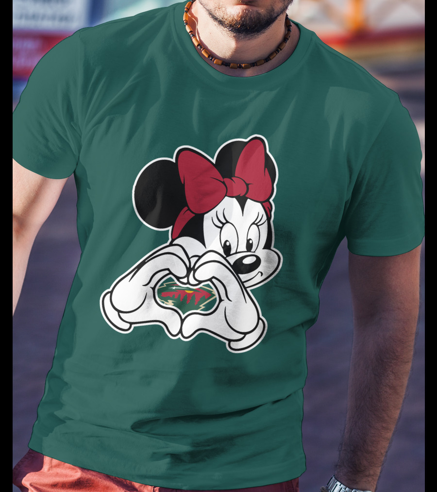 Minnie Heart Minnesota Wild Logo T-Shirt