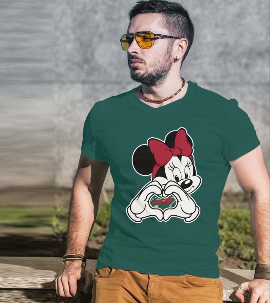Minnie Heart Minnesota Wild Logo T-Shirt