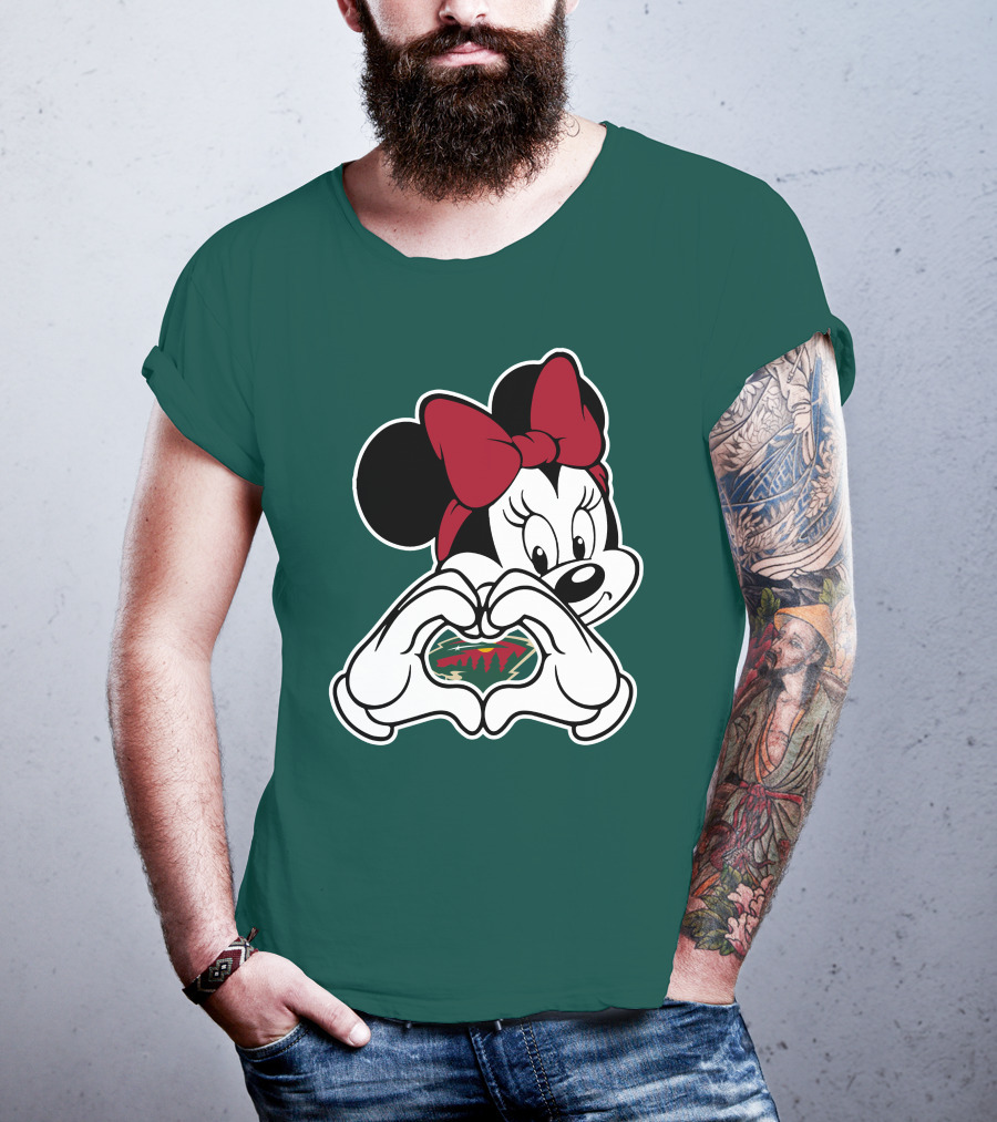 Minnie Heart Minnesota Wild Logo T-Shirt