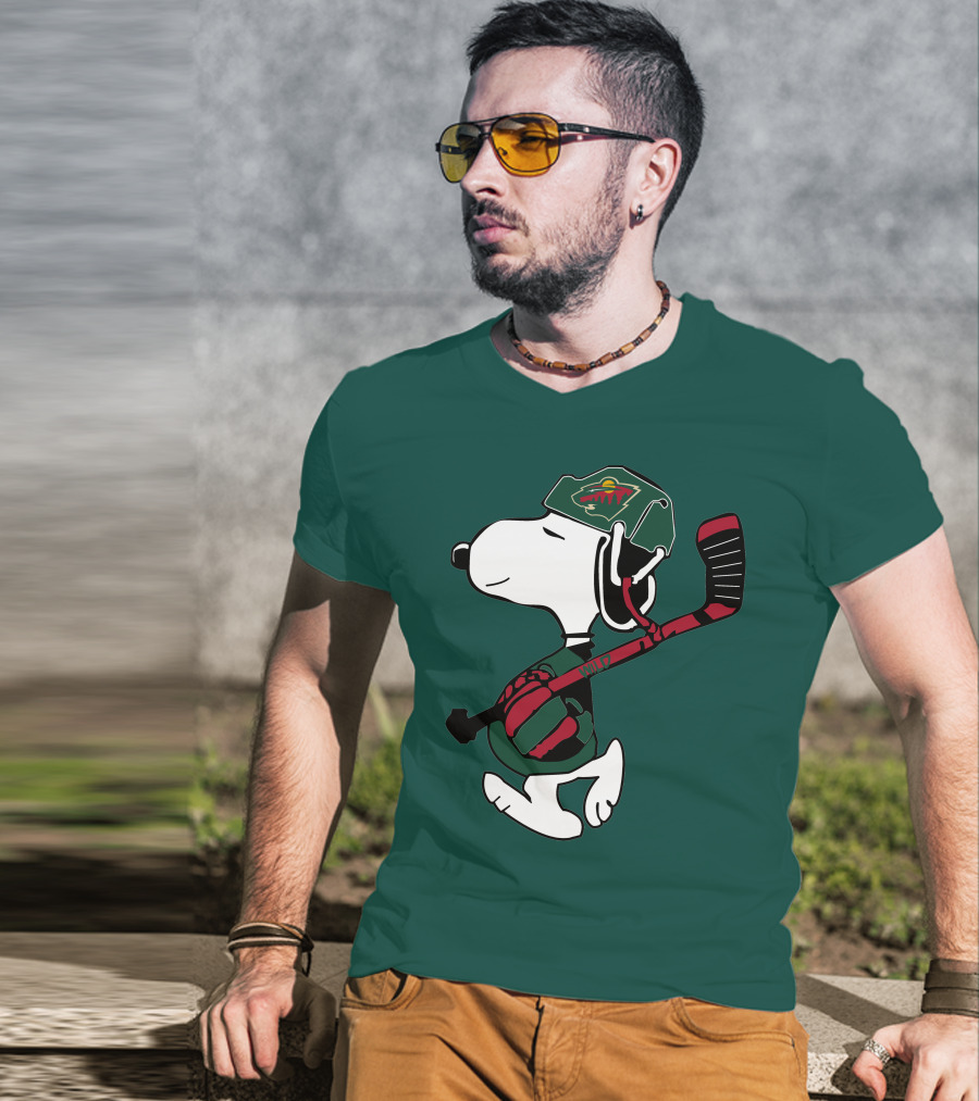 Snoopy Minnesota Wild Hockey Nhl Team Spirit T-Shirt