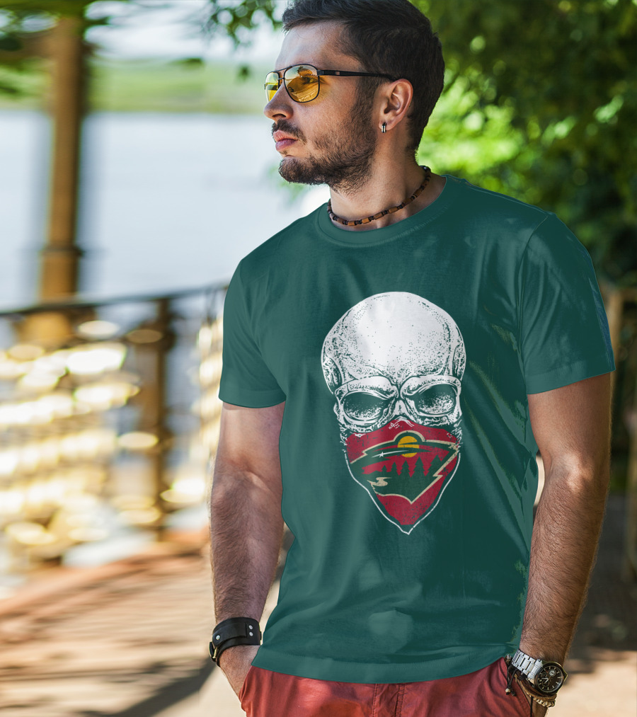 Minnesota Wild Skull Logo Bandana T-Shirt