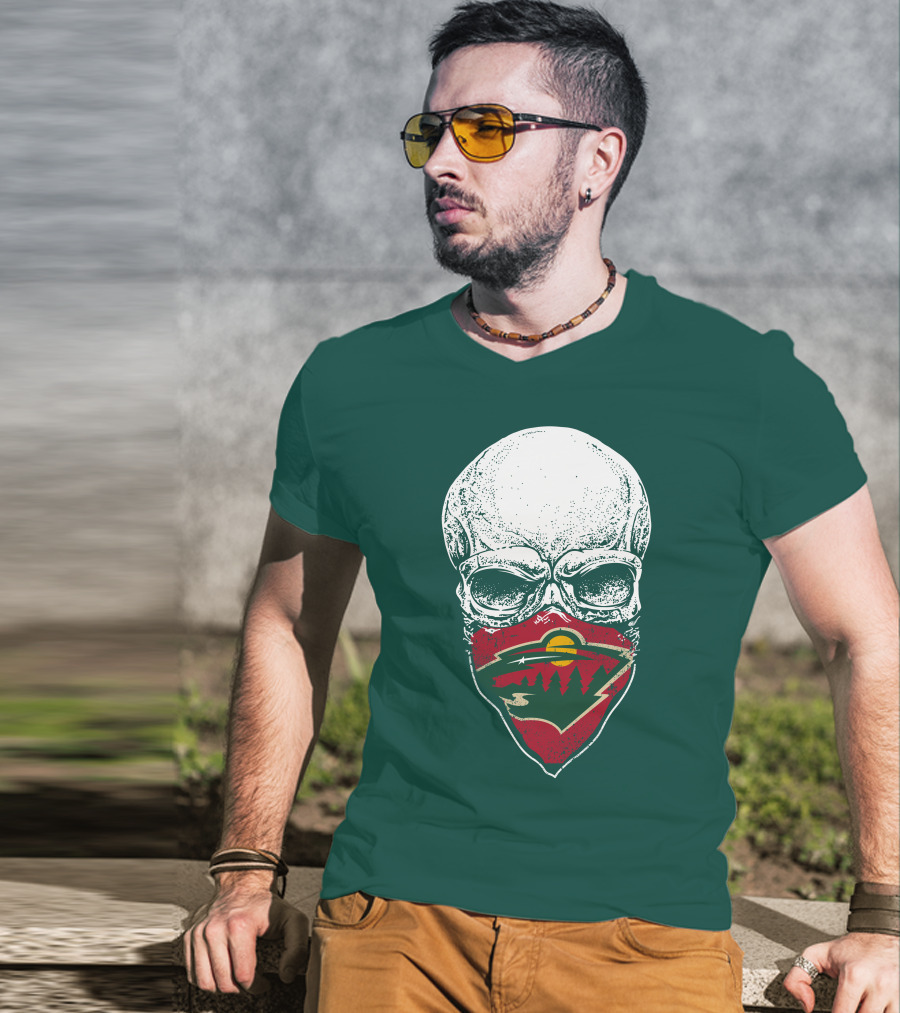 Minnesota Wild Skull Logo Bandana T-Shirt