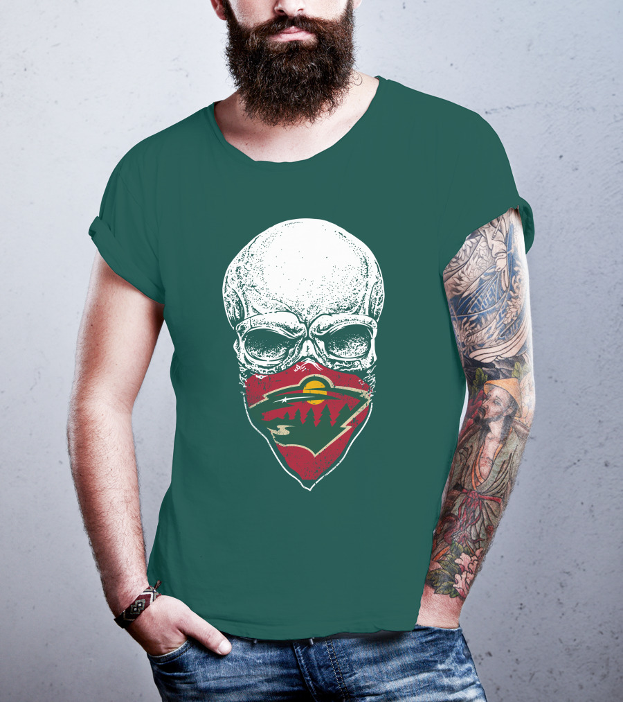 Minnesota Wild Skull Logo Bandana T-Shirt