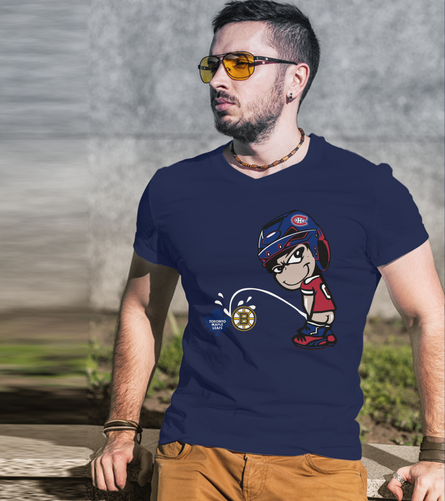Montreal Canadiens Toronto Maple Leafs Boston Bruins Hockey Rivalry T-Shirt