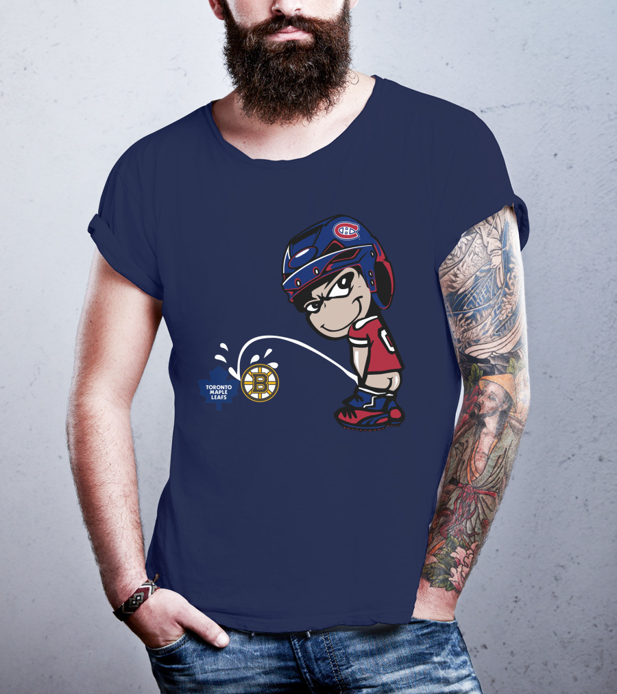 Montreal Canadiens Toronto Maple Leafs Boston Bruins Hockey Rivalry T-Shirt