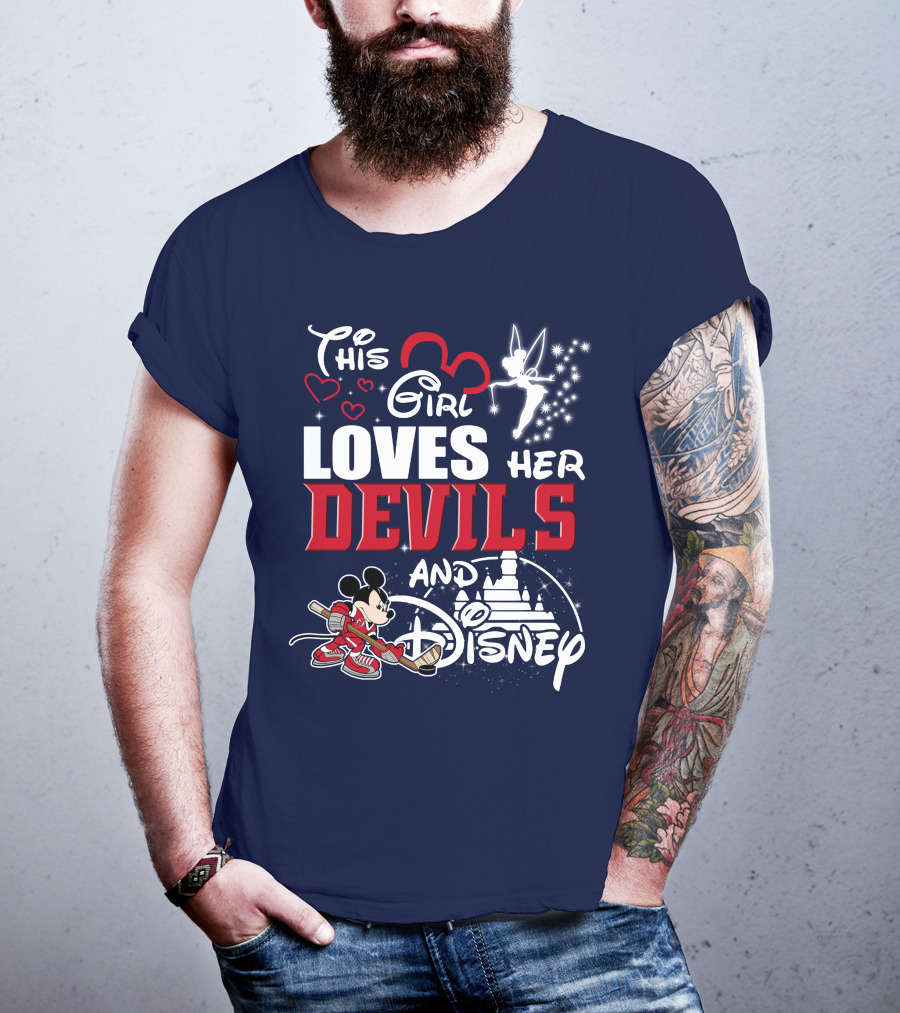 This Girl Loves Her Devils And Disney T-Shirt