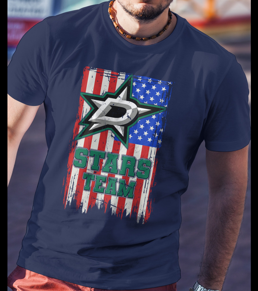 Stars Team Dallas American Flag T-Shirt