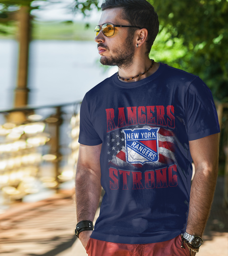 Rangers Strong New York American Flag T-Shirt