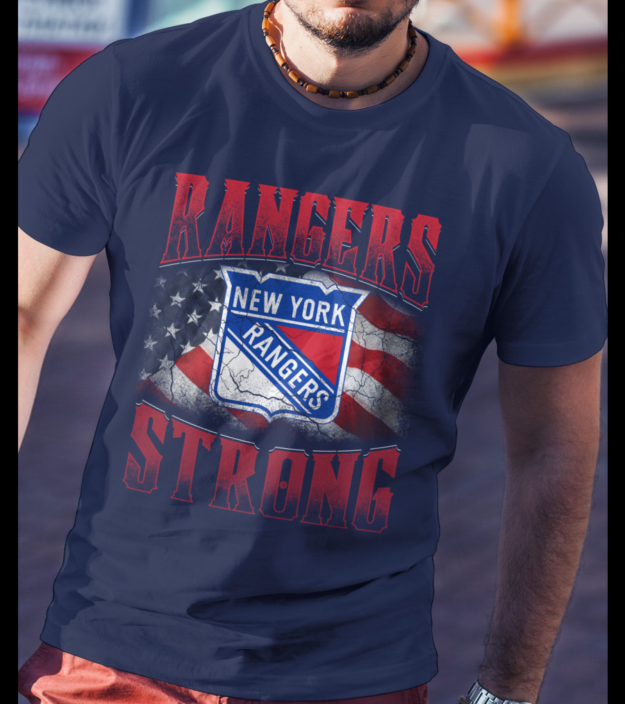 Rangers Strong New York American Flag T-Shirt