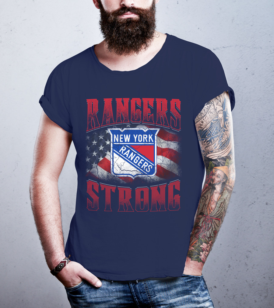 Rangers Strong New York American Flag T-Shirt