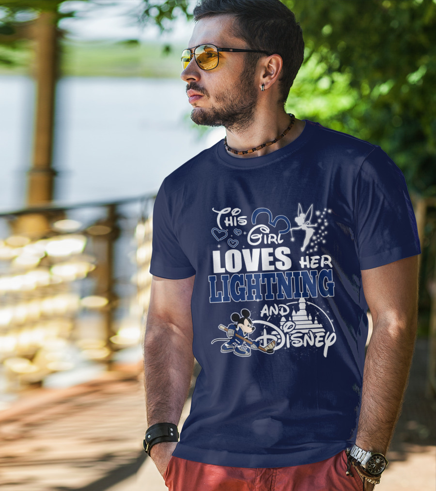 This Girl Loves Her Tampa Bay Lightning And Disney T-Shirt