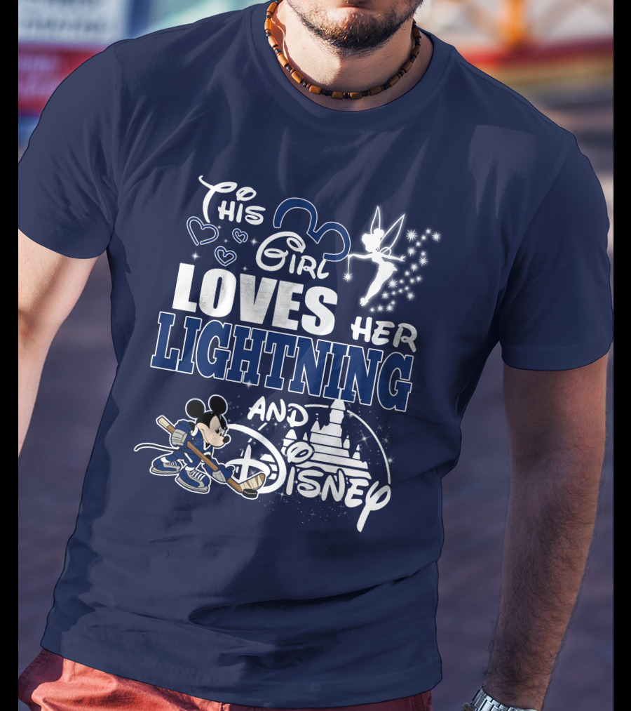This Girl Loves Her Tampa Bay Lightning And Disney T-Shirt