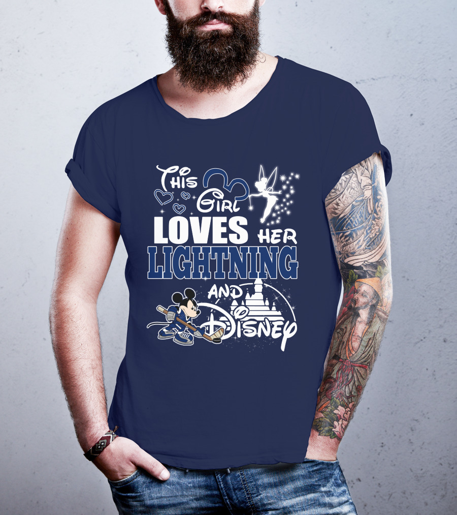 This Girl Loves Her Tampa Bay Lightning And Disney T-Shirt