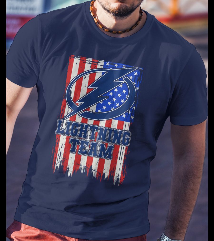 Tampa Bay Lightning Team American Flag T-Shirt