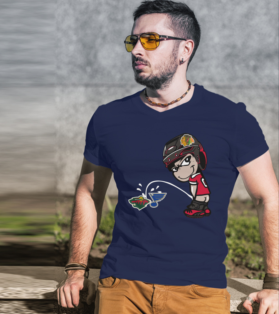 Chicago Blackhawks Hockey Rivalry Minnesota Wild St. Louis Blues T-Shirt