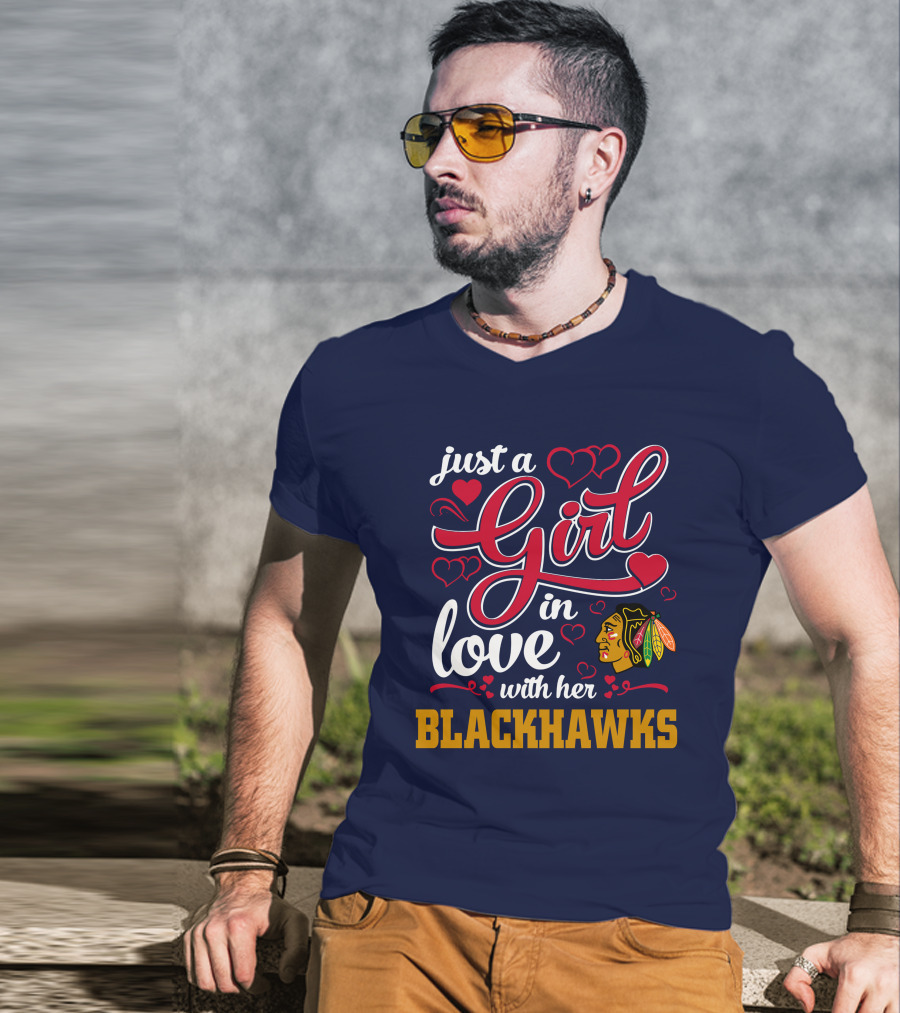 Just A Girl In Love With Her Chicago Blackhawks T-Shirt