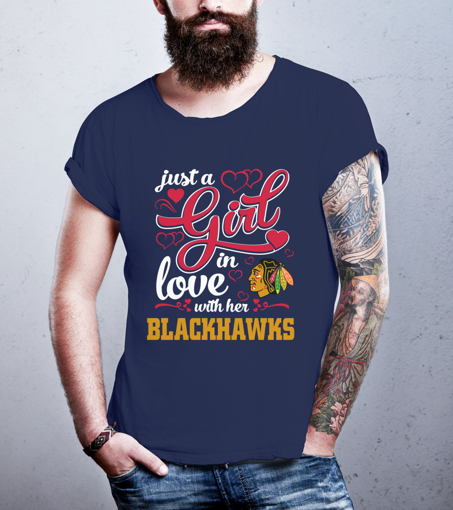 Just A Girl In Love With Her Chicago Blackhawks T-Shirt