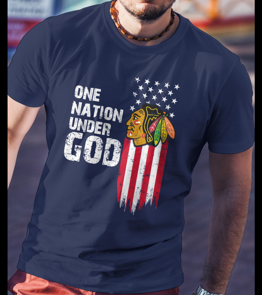 Chicago Blackhawks One Nation Under God T-Shirt