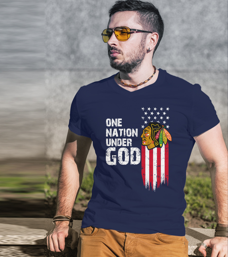 Chicago Blackhawks One Nation Under God T-Shirt