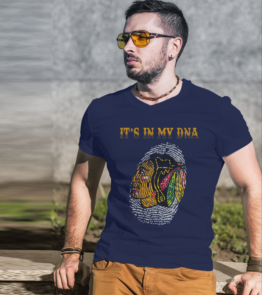 Chicago Blackhawks It's In My Dna Fingerprint T-Shirt
