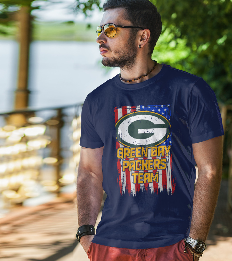 Green Bay Packers Team Flag T-Shirt