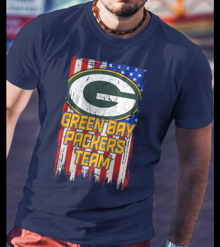 Green Bay Packers Team Flag T-Shirt