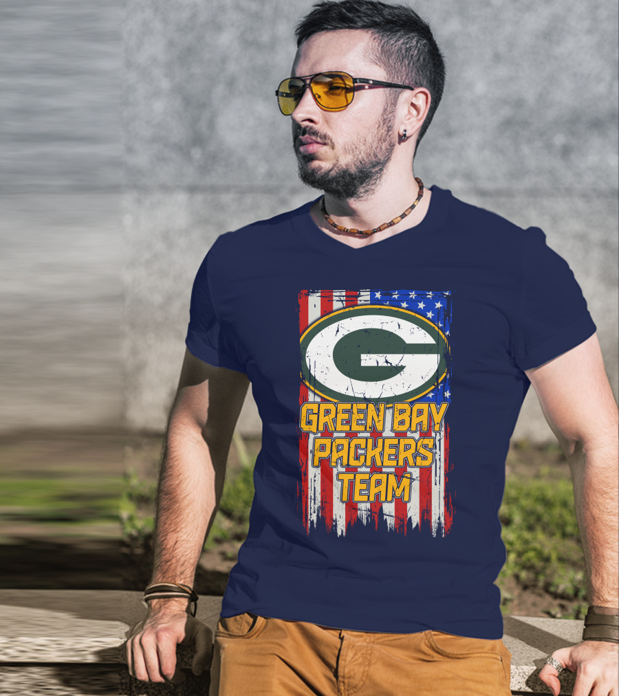 Green Bay Packers Team Flag T-Shirt