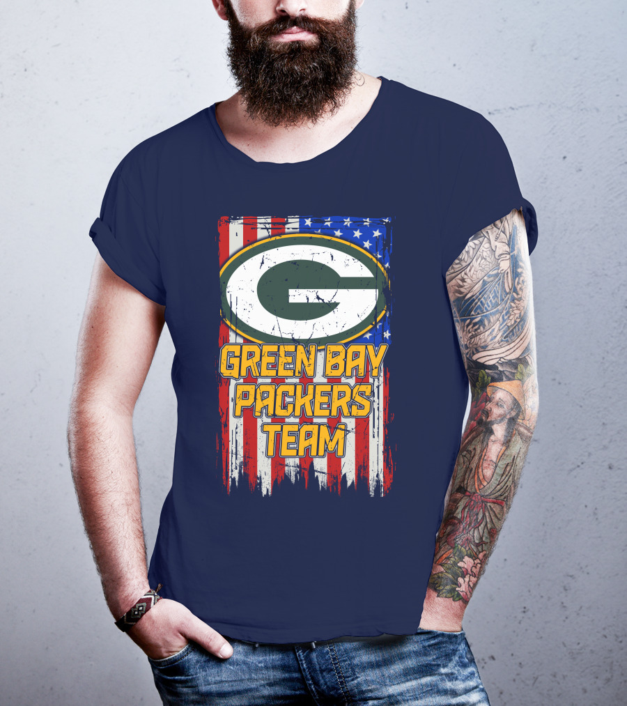 Green Bay Packers Team Flag T-Shirt