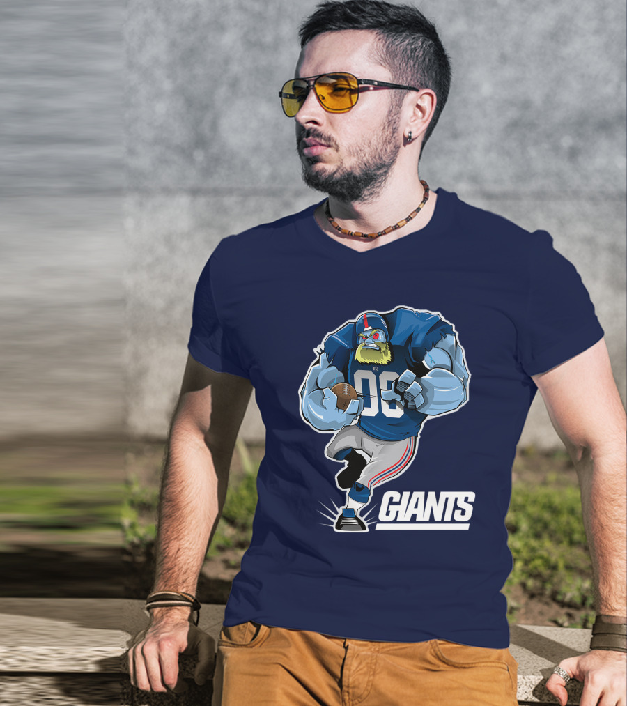 New York Giants Giants 98 Football Player Cartoon T-Shirt