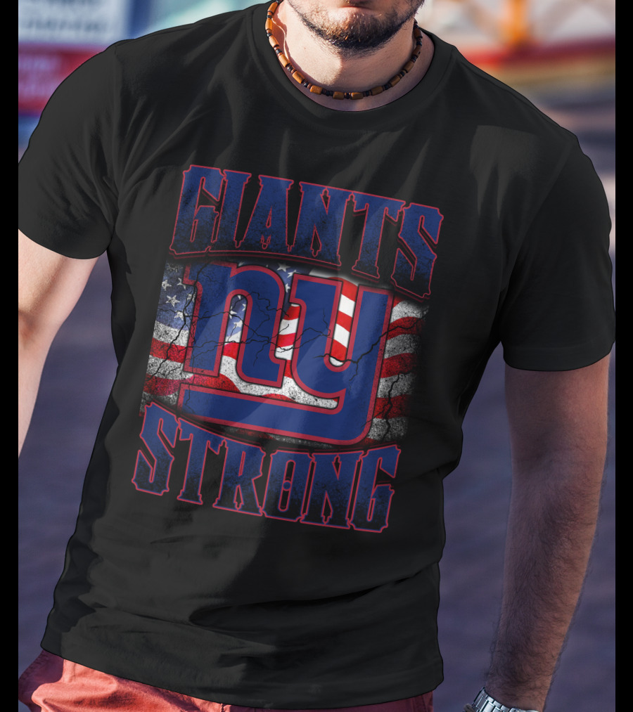 Giants Strong Ny American Flag T-Shirt