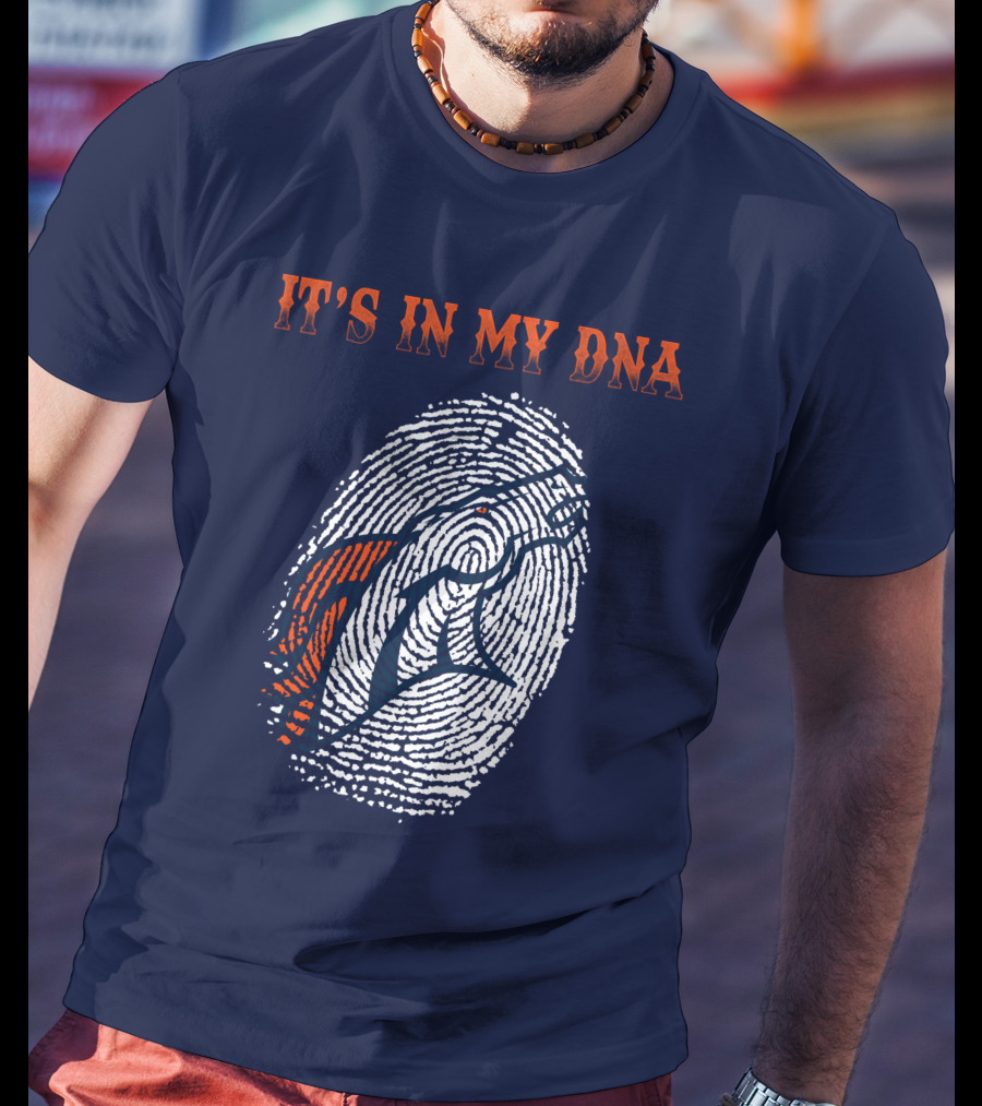 It's In My Dna Denver Broncos Fingerprint T-Shirt