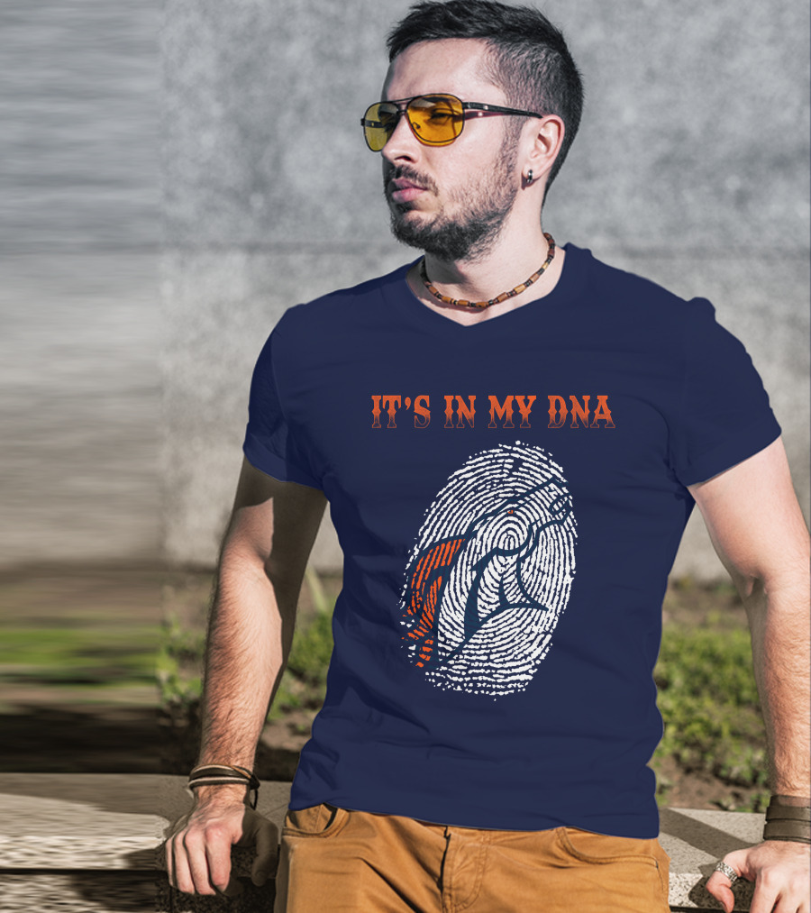 It's In My Dna Denver Broncos Fingerprint T-Shirt