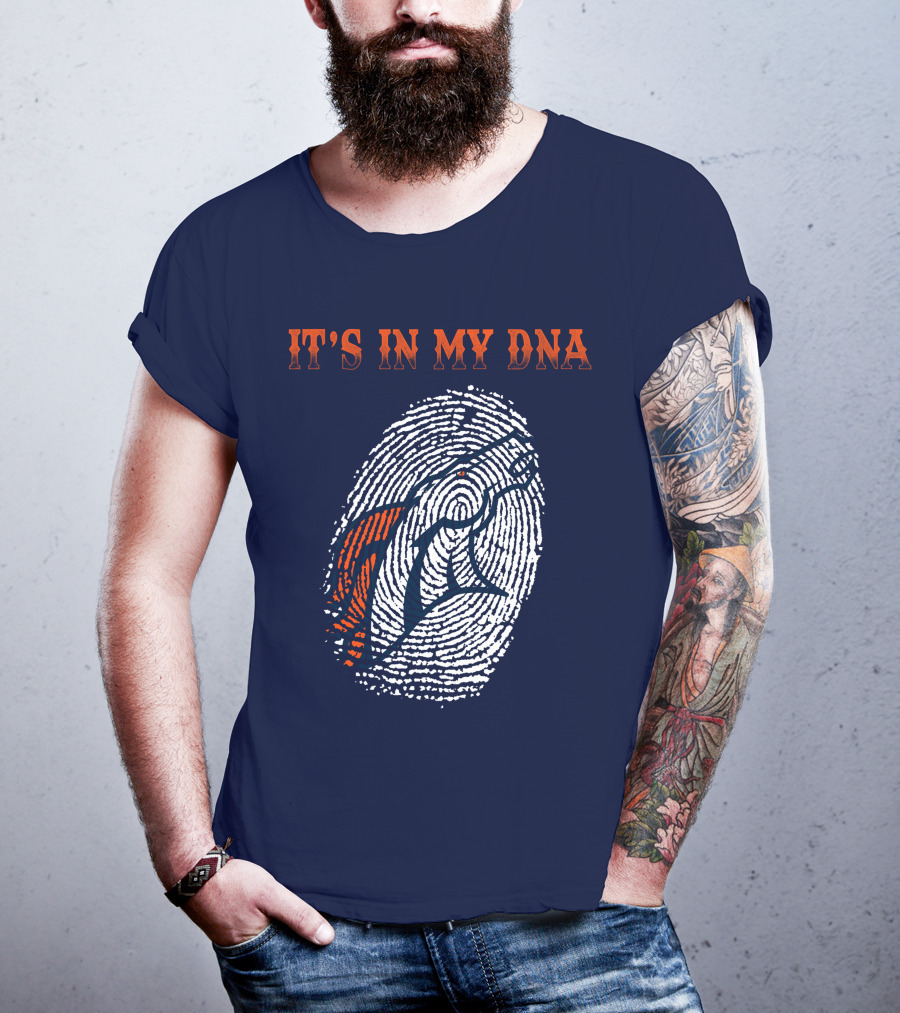 It's In My Dna Denver Broncos Fingerprint T-Shirt