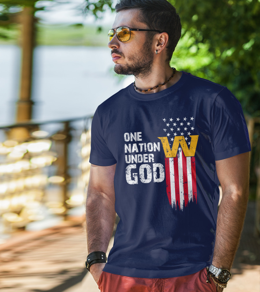 One Nation Under God Washington Usa Flag T-Shirt