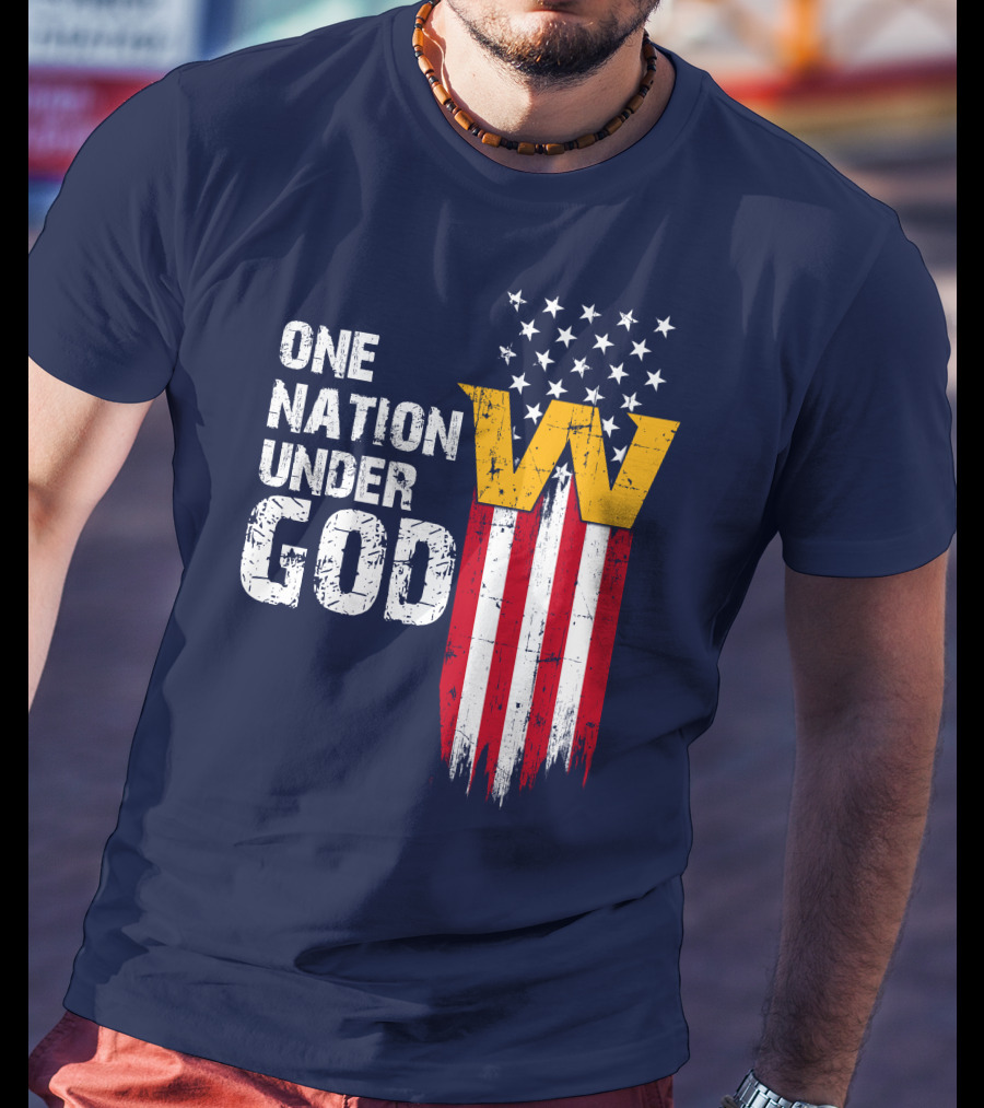 One Nation Under God Washington Usa Flag T-Shirt