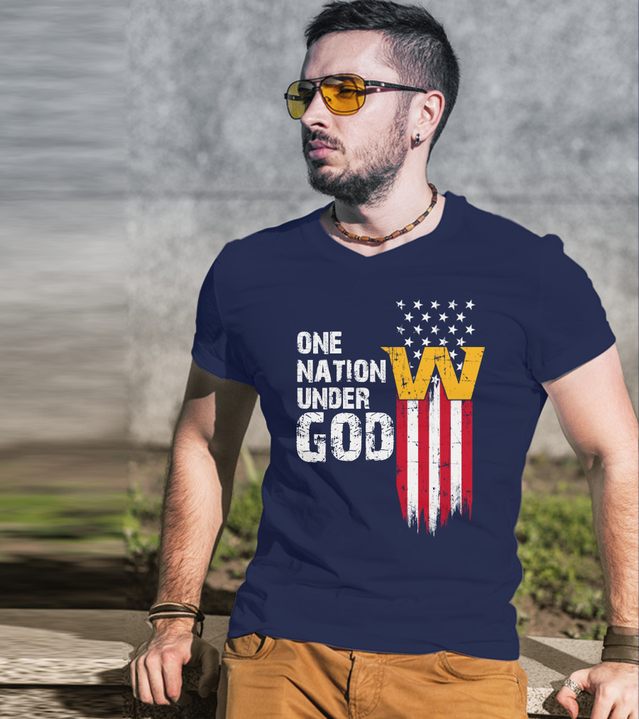 One Nation Under God Washington Usa Flag T-Shirt