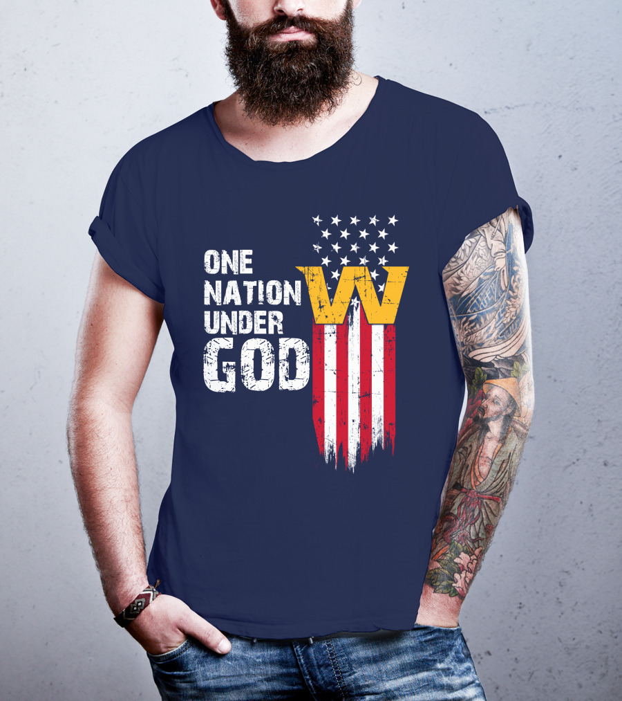 One Nation Under God Washington Usa Flag T-Shirt