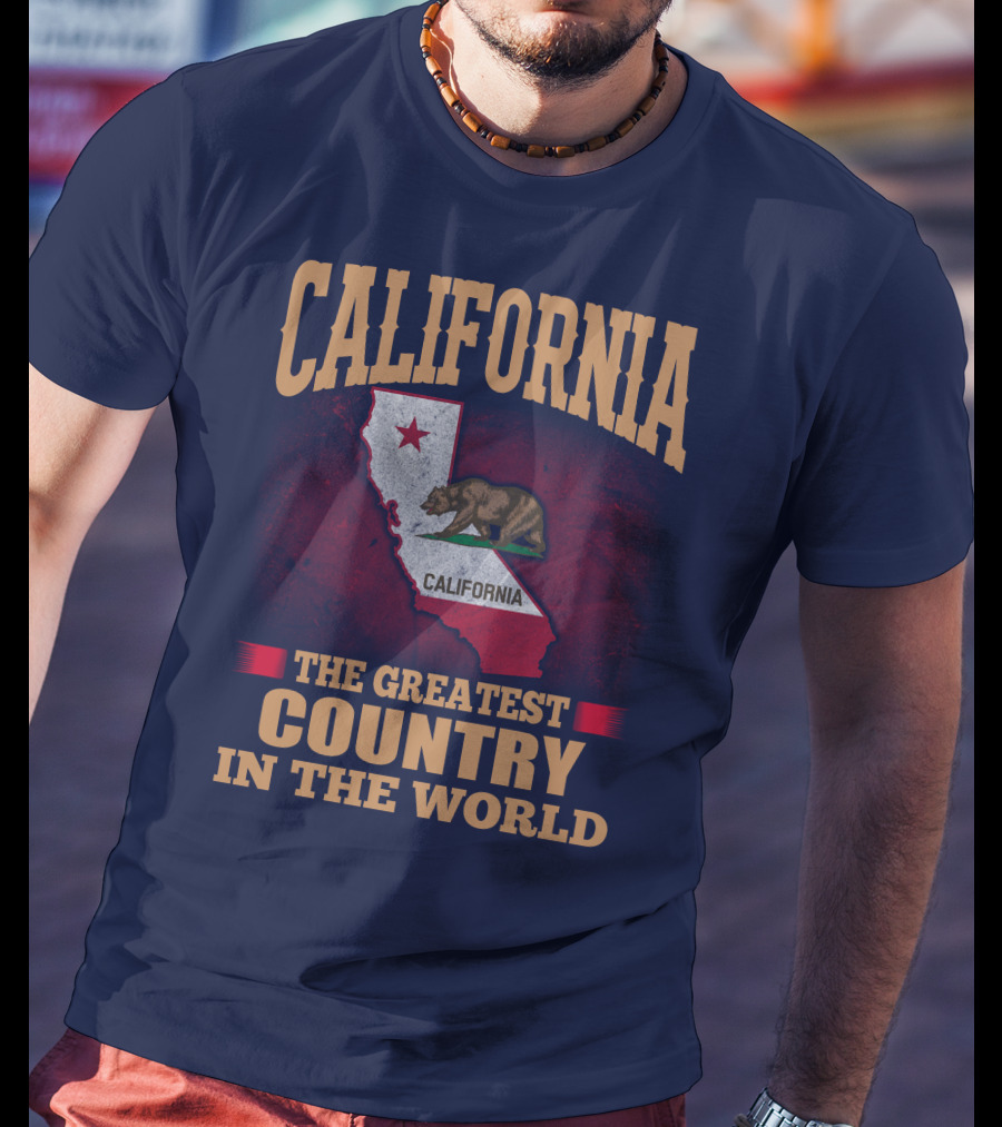 California The Greatest Country In The World Bear Flag Map T-Shirt