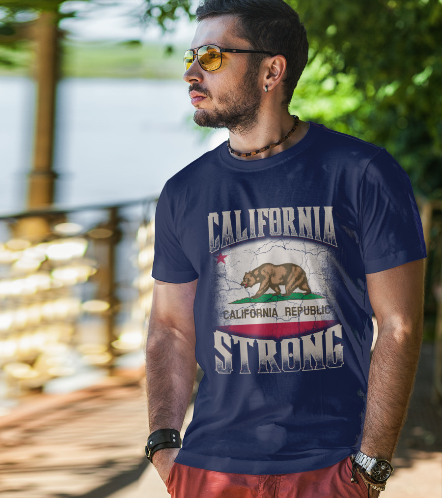 California Republic Strong Bear Flag T-Shirt