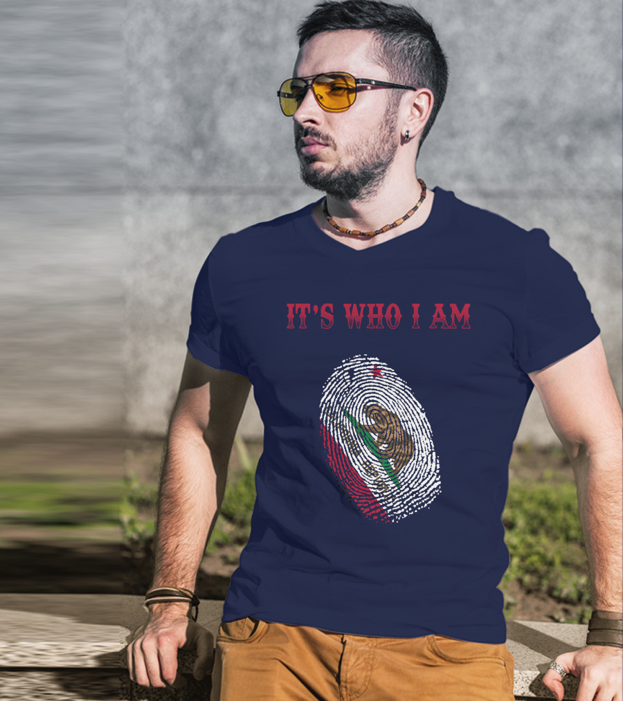 It's Who I Am Mexico Flag Fingerprint T-Shirt