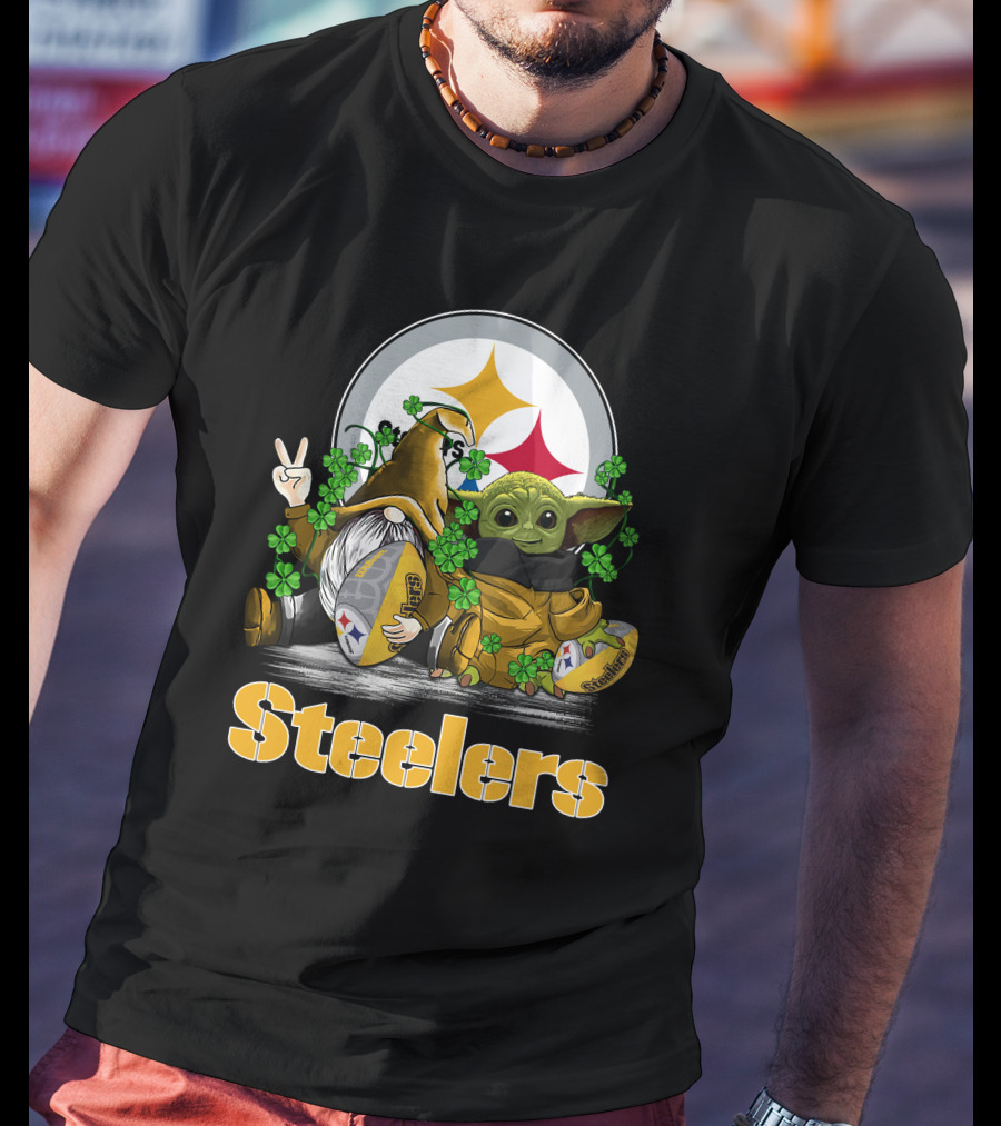 Steelers Shamrock Gnome And Green Alien Football T-Shirt