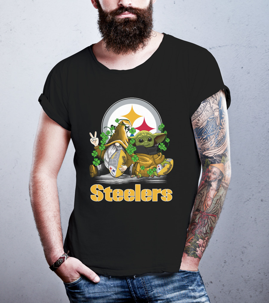 Steelers Shamrock Gnome And Green Alien Football T-Shirt