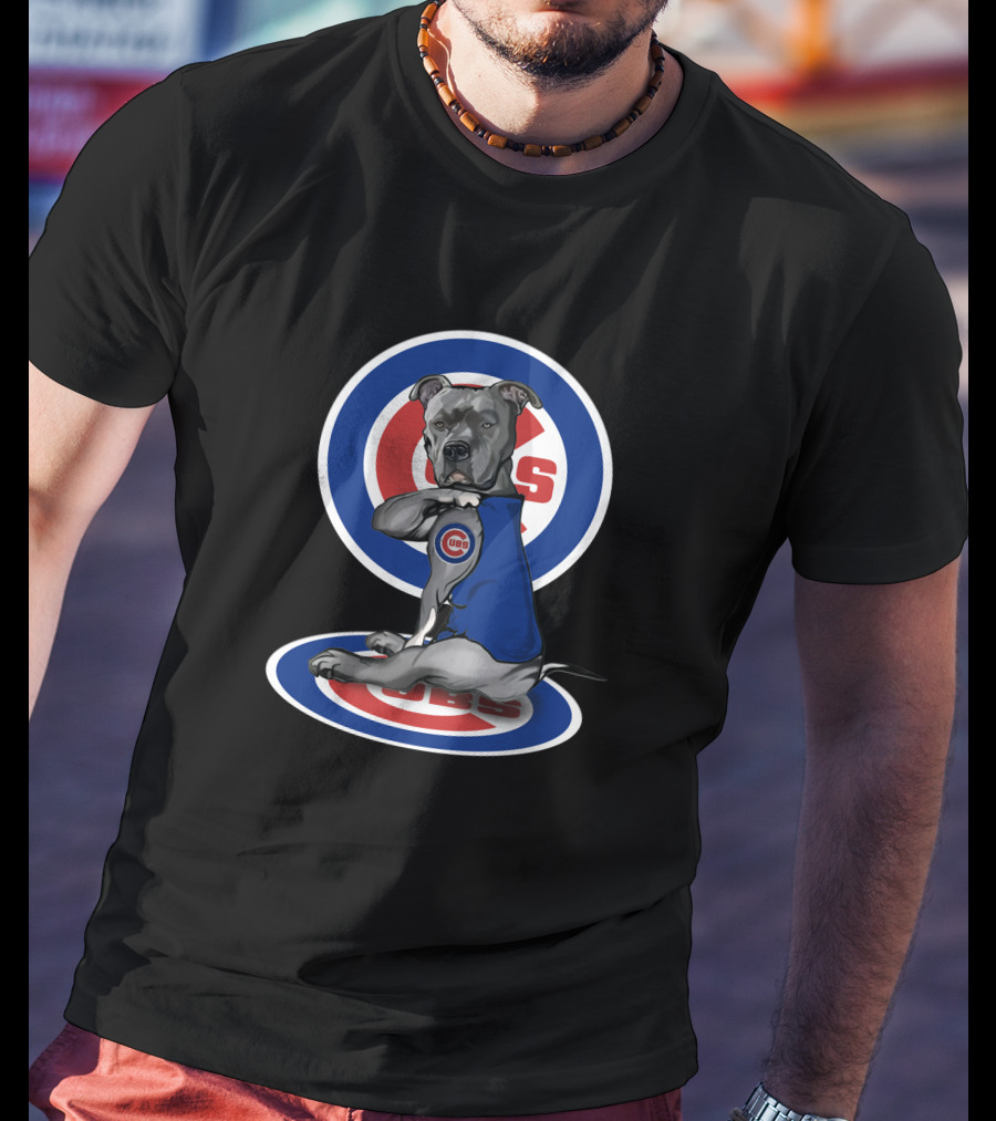 Chicago Cubs Pitbull Fan Hoodie With Cubs T-Shirt